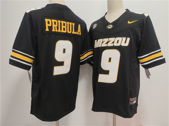 Men's Missouri Tigers #9 Beau Pribula F.U.S.E. Black Stitched Jersey