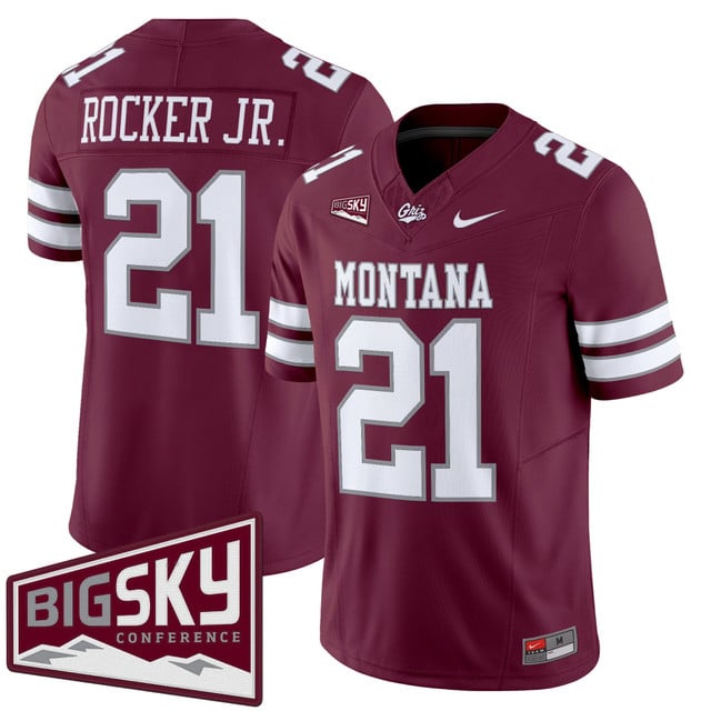 Men's Montana Grizzlies 2025 Vapor Limited Jersey #21 Stevie Rocker Jr.