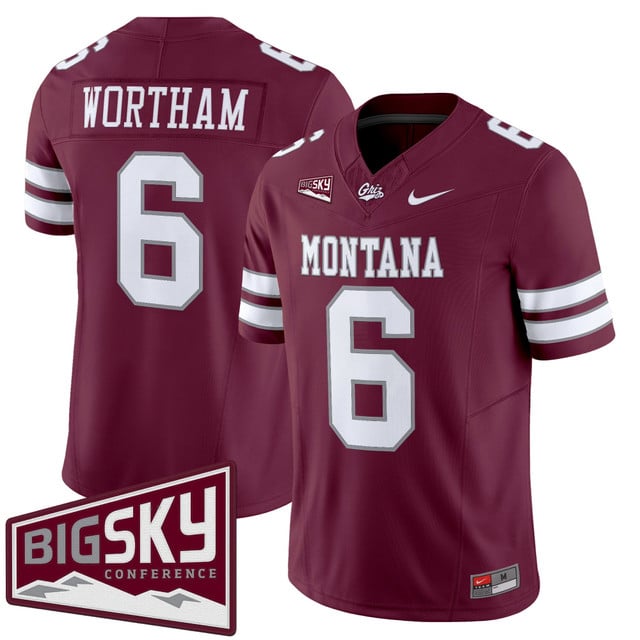 Men's Montana Grizzlies 2025 Vapor Limited Jersey #6 Michael Wortham