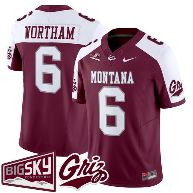 Men's Montana Grizzlies 2025 Vapor Limited Jersey alternate #6 Michael Wortham