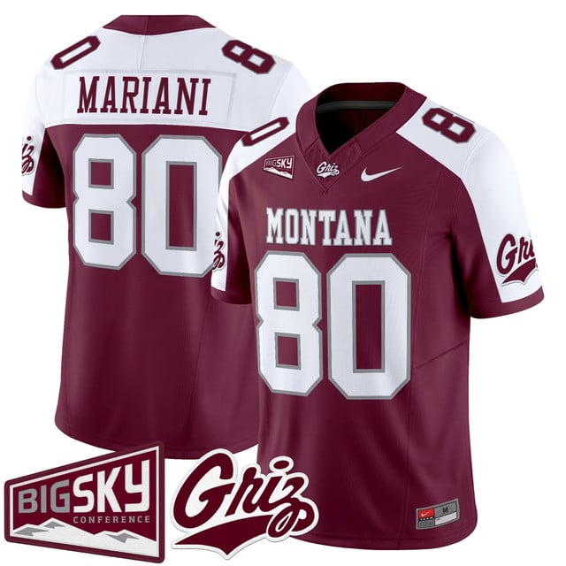 Men's Montana Grizzlies 2025 Vapor Limited Jersey alternate #80 Marc Mariani