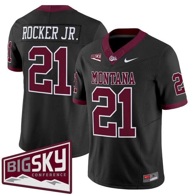 Men's Montana Grizzlies 2025 Vapor Limited Jersey black #21 Stevie Rocker Jr.