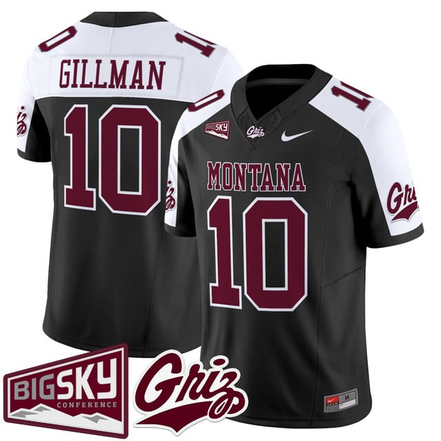 Men's Montana Grizzlies 2025 Vapor Limited Jersey black alternate #10 Eli Gillman