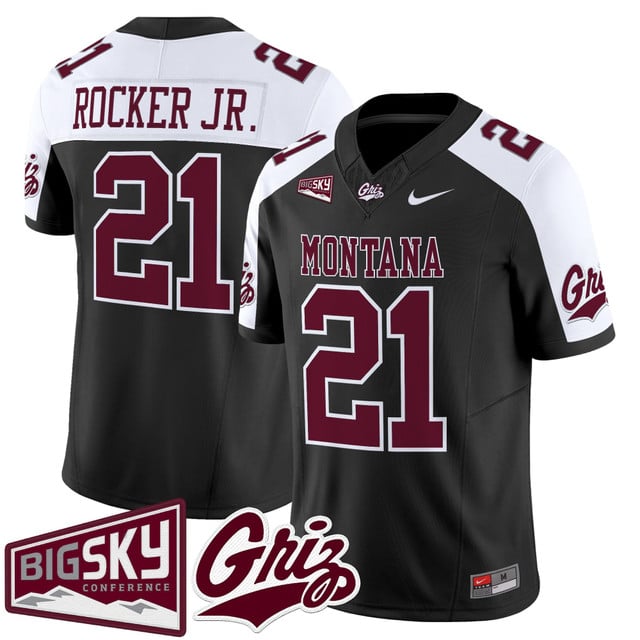 Men's Montana Grizzlies 2025 Vapor Limited Jersey black alternate #21 Stevie Rocker Jr.
