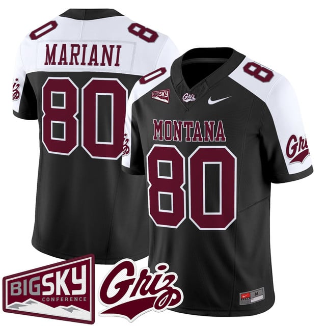 Men's Montana Grizzlies 2025 Vapor Limited Jersey black alternate #80 Marc Mariani