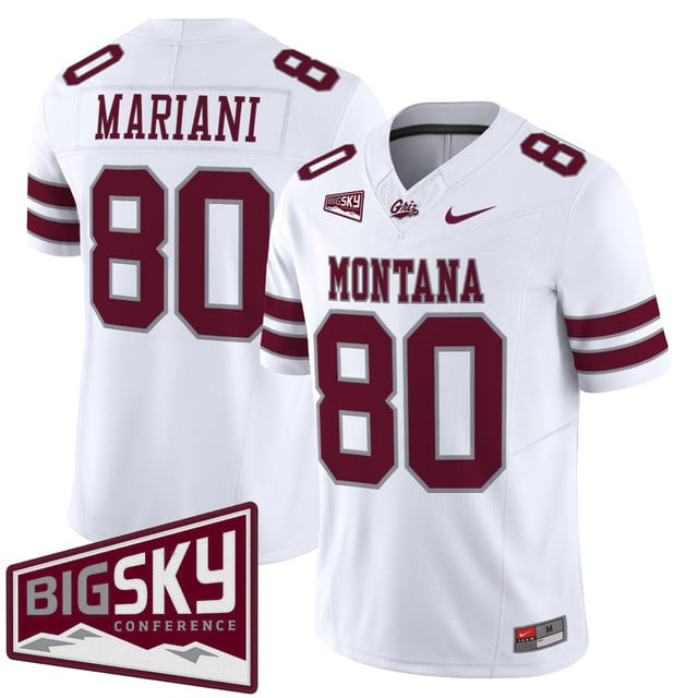 Men's Montana Grizzlies 2025 Vapor Limited Jersey white #80 Marc Mariani