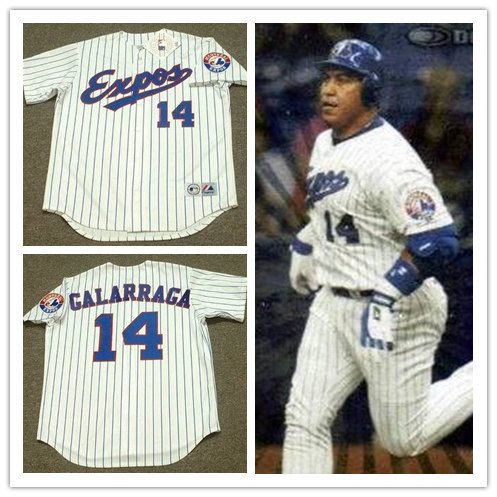 Men's Montreal Expos #14 ANDRES GALARRAGA 2002 Majestic Throwback Home Baseball Jersey