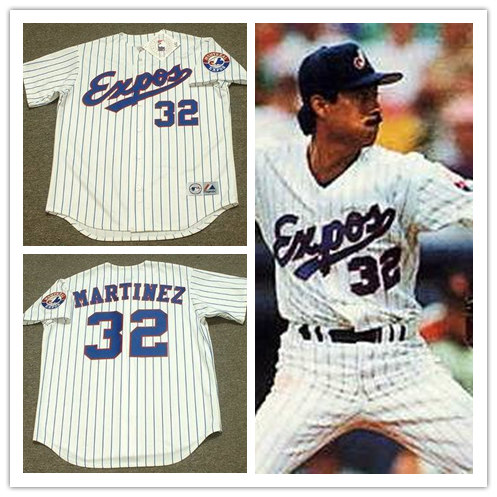 Men's Montreal Expos #32 DENNIS MARTINEZ 1992 Majestic Throwback Home Baseball Jersey