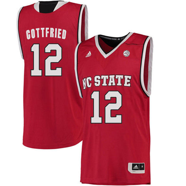 Men's NC State Wolfpack Cameron Gottfried 12 College Basketball Jersey - Red