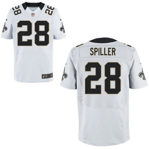 Men's NEW ORLEANS SAINTS #28 CJ Spiller Nike White Elite Football Jersey
