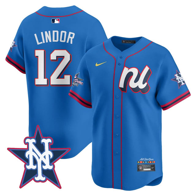 Men's National League 2025 MLB All-Star Jersey BLUE #12 FRANCISON LINDOR