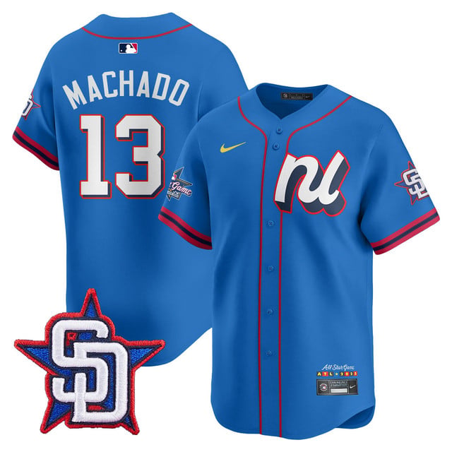 Men's National League 2025 MLB All-Star Jersey BLUE #13 MANNY MACHADO