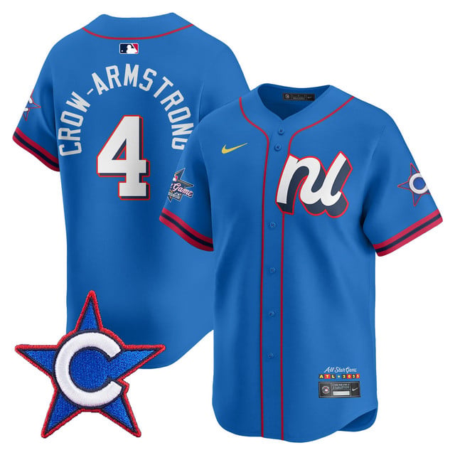 Men's National League 2025 MLB All-Star Jersey BLUE #4 PETE CROW-ARMSTRONG