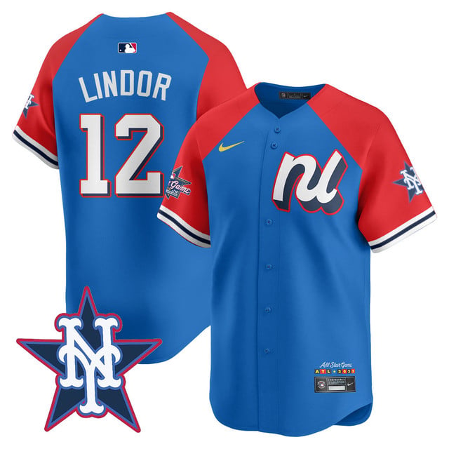Men's National League 2025 MLB All-Star Jersey BLUE RED#12 FRANCISCO LINDOR