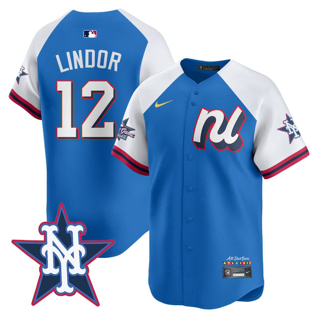 Men's National League 2025 MLB All-Star Jersey BLUE WHITE#12 FRANCISON LINDOR