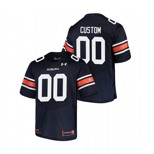Men's Navy Auburn Tigers Custom Replica Football Jersey