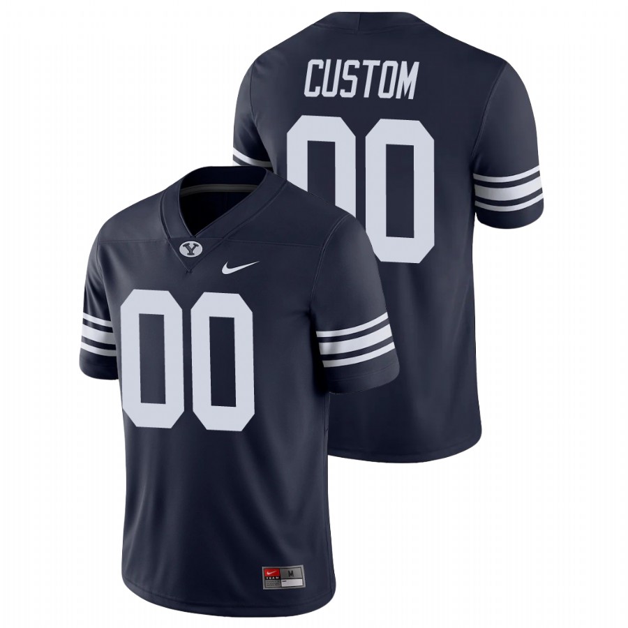 Men's Navy BYU Cougars Custom Game College Football Jersey