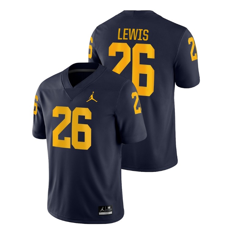 Men's Navy Jordan Brand Jourdan Lewis Game Michigan Wolverines College Football Jersey