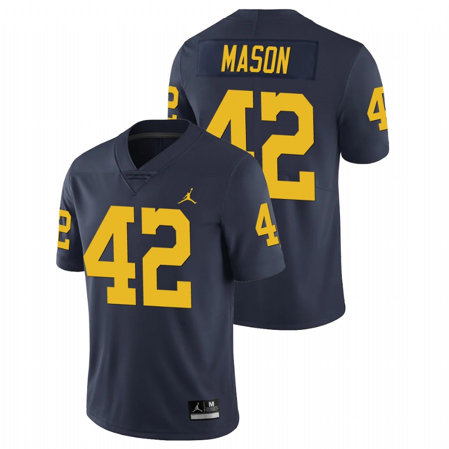 Men's Navy Michigan Wolverines Ben Mason Limited Football Jersey
