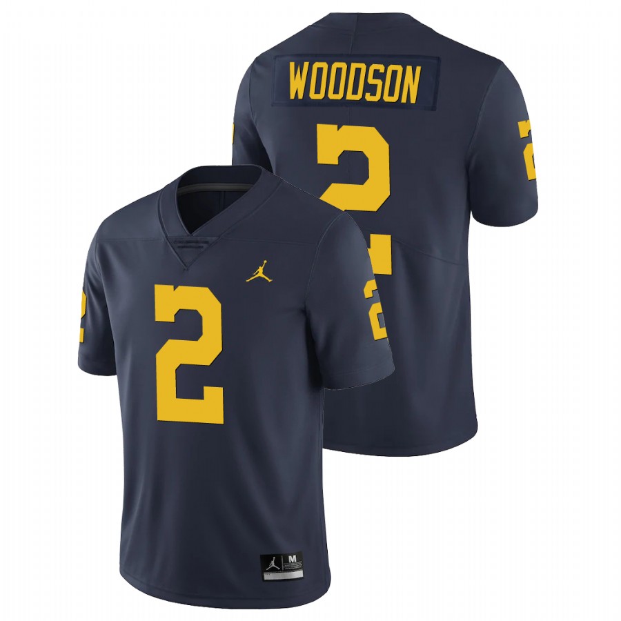 Men's Navy Michigan Wolverines Charles Woodson Limited Football Jersey