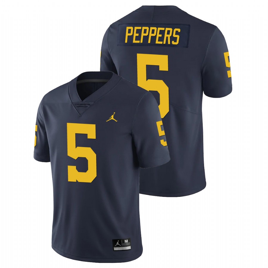 Men's Navy Michigan Wolverines Jabrill Peppers Limited Football Jersey