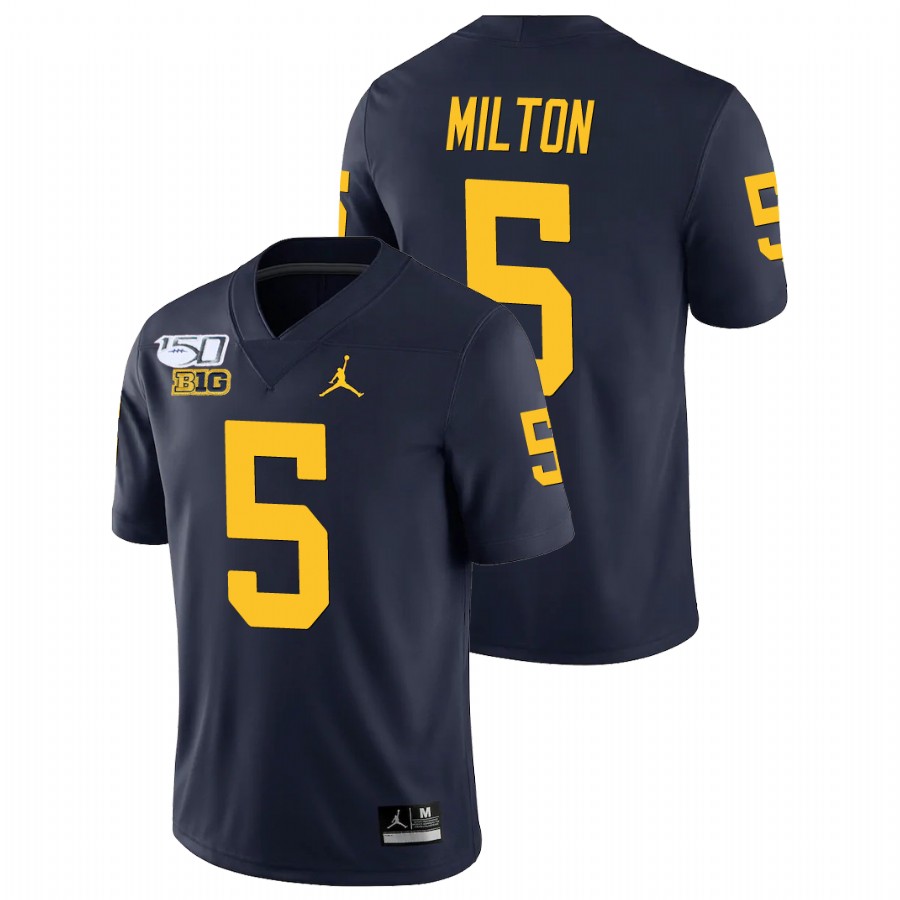 Men's Navy Michigan Wolverines Joe Milton College Football Alumni Player Game Jersey