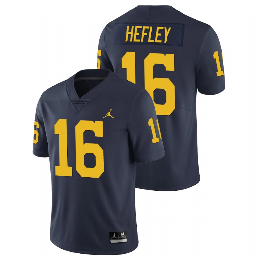 Men's Navy Michigan Wolverines Ren Hefley Limited Football Jersey