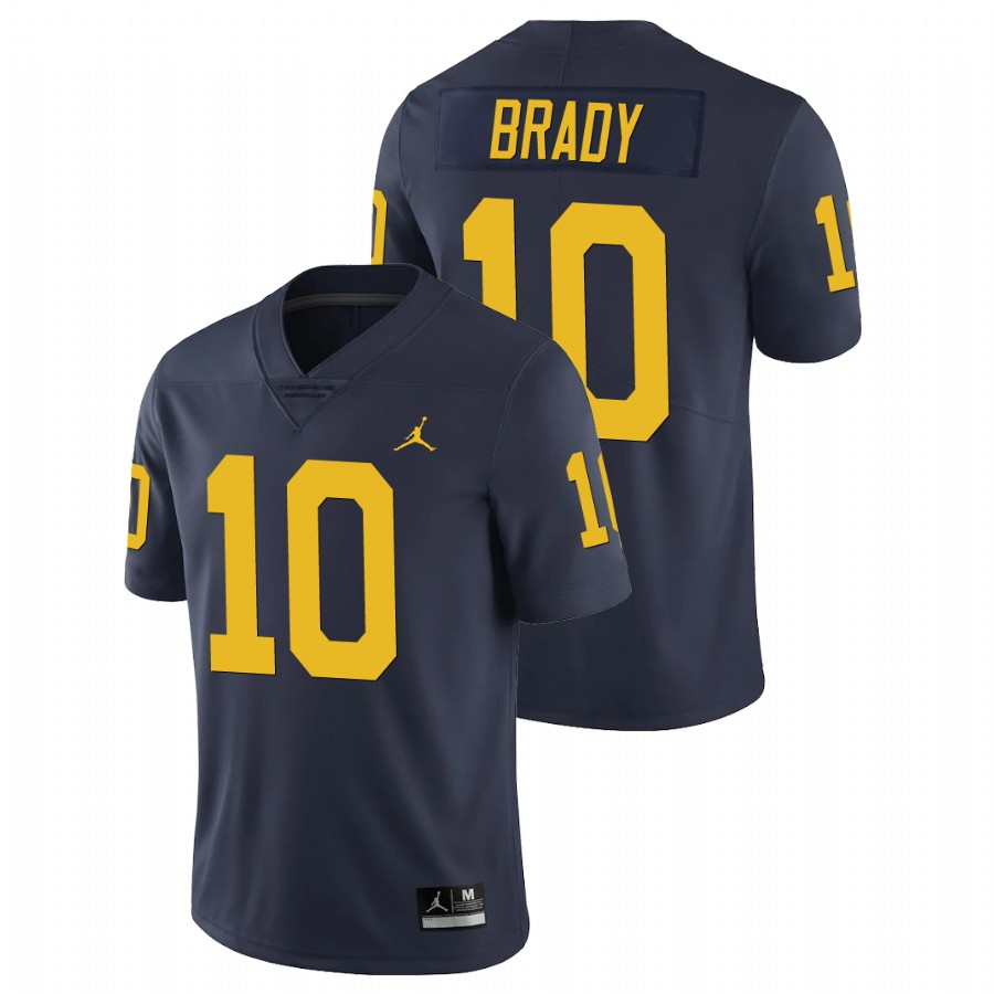 Men's Navy Michigan Wolverines Tom Brady Limited Football Jersey