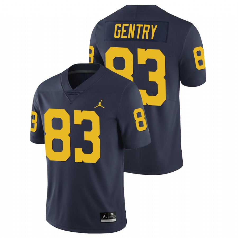 Men's Navy Michigan Wolverines Zach Gentry Limited Football Jersey