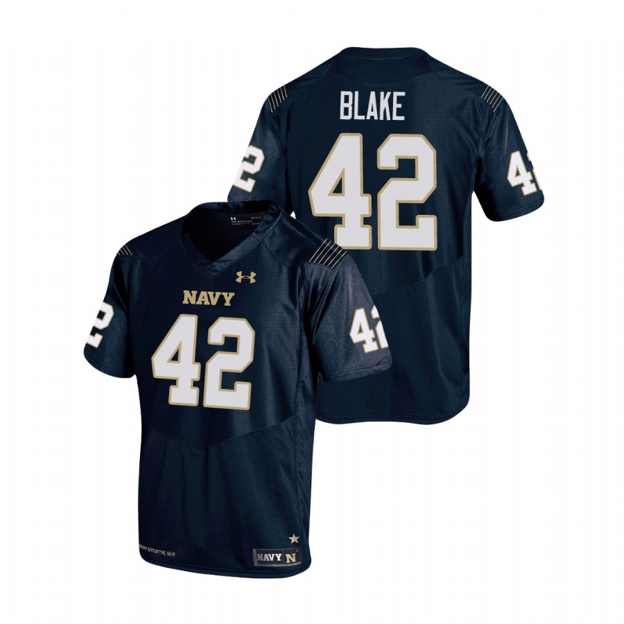 Men's Navy Midshipmen Ian Blake #42 Navy Replica College Football Jersey