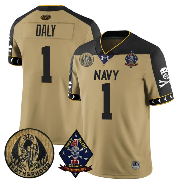 Men's Navy Midshipmen Lacrosse Jolly Rogers Vapor Limited Jersey #1 DAN DALY.webp