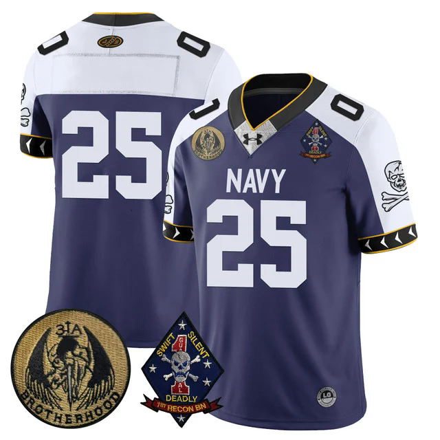 Men's Navy Midshipmen Lacrosse Jolly Rogers Vapor Limited Jersey NANY ALTERNATE #25.webp
