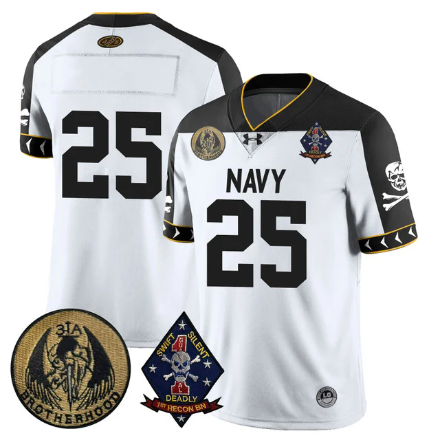 Men's Navy Midshipmen Lacrosse Jolly Rogers Vapor Limited Jersey WHITE #25.webp