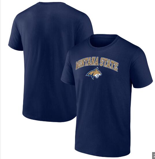 Men's Navy Montana State Bobcats Campus Team T-Shirt