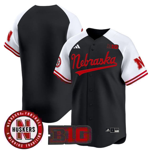 Men's Nebraska Cornhuskers 2025 Vapor Baseball Jersey black white blank