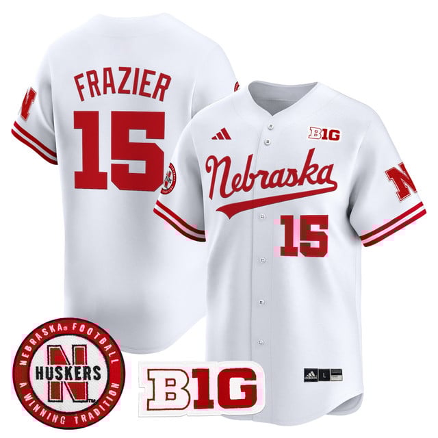 Men's Nebraska Cornhuskers 2025 Vapor Baseball Jersey white #15 Tommie Frazier