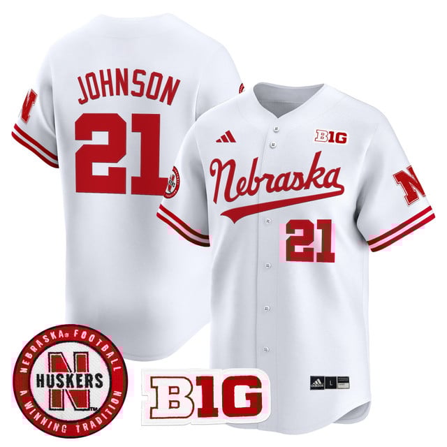 Men's Nebraska Cornhuskers 2025 Vapor Baseball Jersey white #21 Emmrtt Johnson