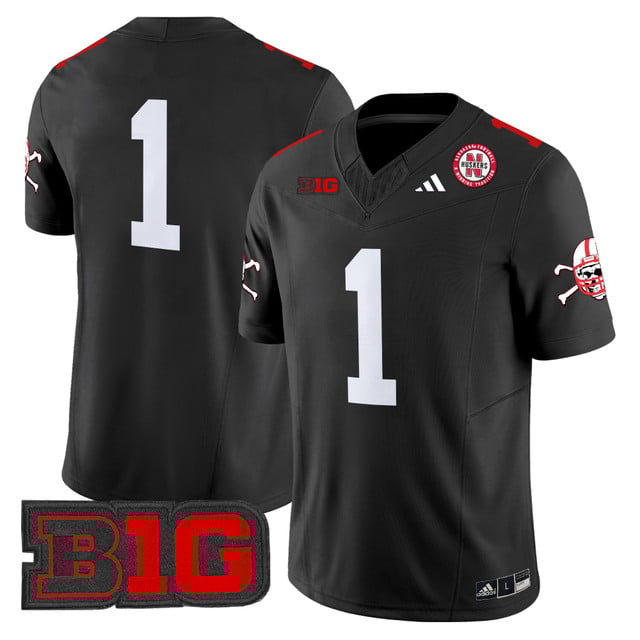 Men's Nebraska Cornhuskers 2025 Vapor Limited Jersey BLACK#1 BLANK