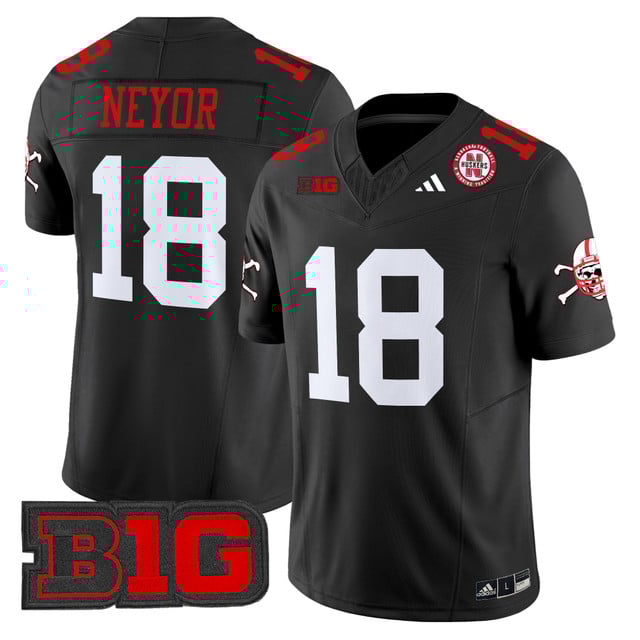 Men's Nebraska Cornhuskers 2025 Vapor Limited Jersey BLACK#18 ISAIAH NEYOR