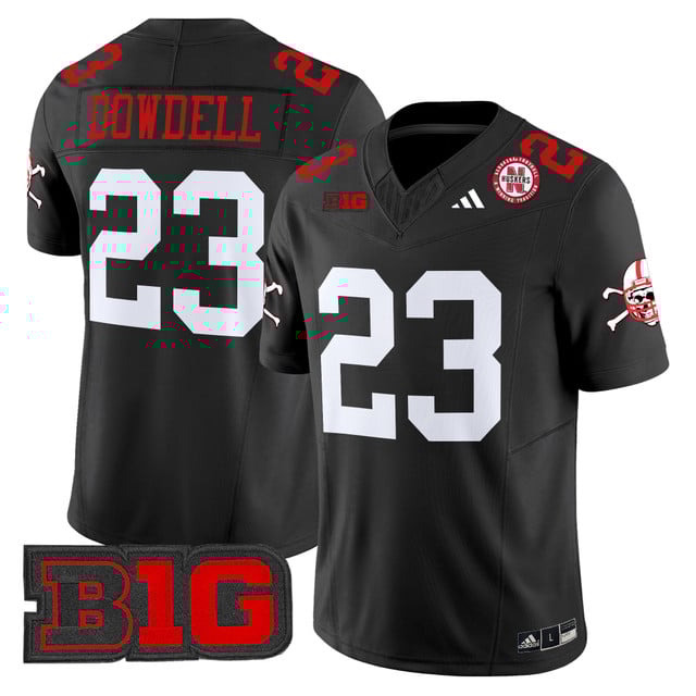 Men's Nebraska Cornhuskers 2025 Vapor Limited Jersey BLACK#23 DANTE DOWDELL