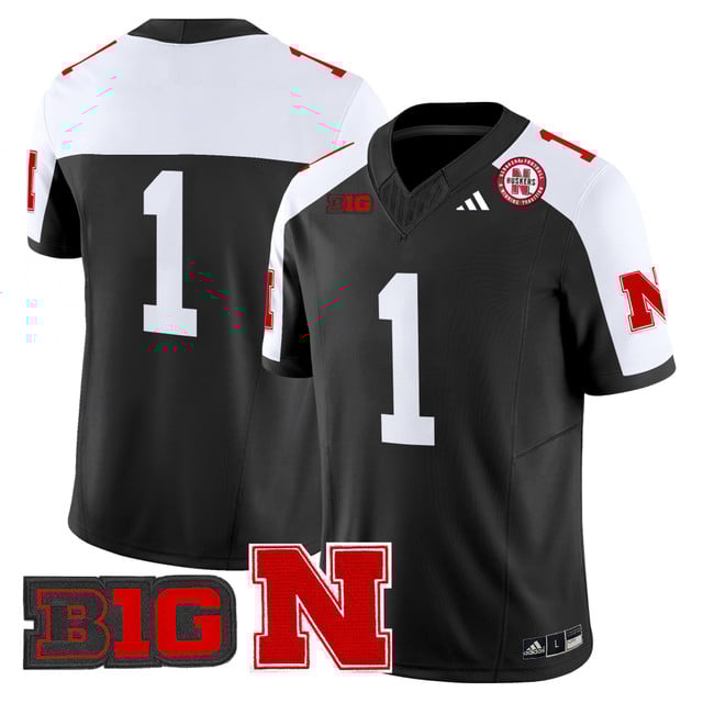Men's Nebraska Cornhuskers 2025 Vapor Limited Jersey BLACK ALTERNATE#1 BLANK