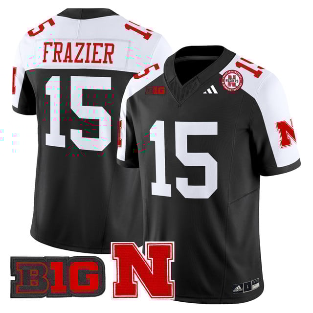 Men's Nebraska Cornhuskers 2025 Vapor Limited Jersey BLACK ALTERNATE#15 TOMMIE FRAZIER