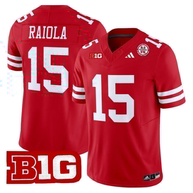 Men's Nebraska Cornhuskers 2025 Vapor Limited Jersey SCARLET#15 DYLAN RAIOLA