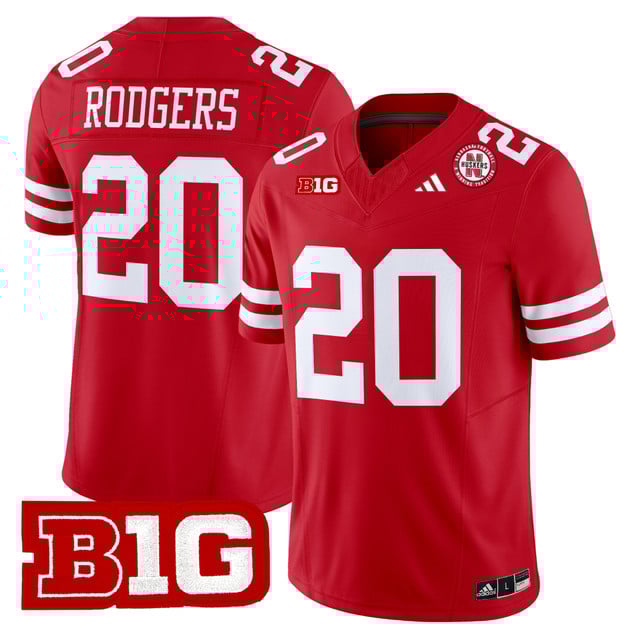 Men's Nebraska Cornhuskers 2025 Vapor Limited Jersey SCARLET#20 JOHNNY RODGERS