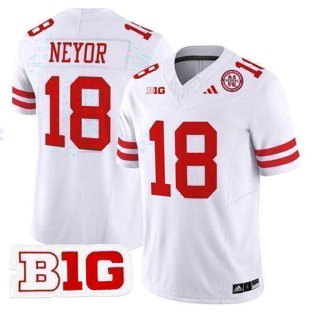 Men's Nebraska Cornhuskers 2025 Vapor Limited Jersey WHITE#18 ISAIAH NEYOR