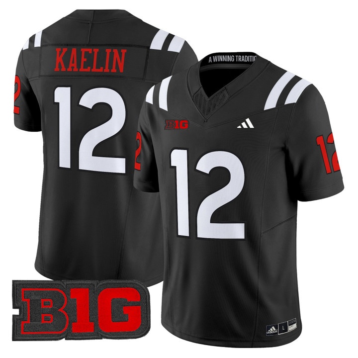 Men's Nebraska Cornhuskers 2026 Vapor Limited Jersey BLACK #12 DANIEL KAELIN