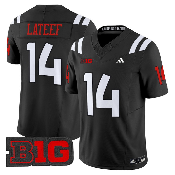 Men's Nebraska Cornhuskers 2026 Vapor Limited Jersey BLACK #14 TJ LATEEF