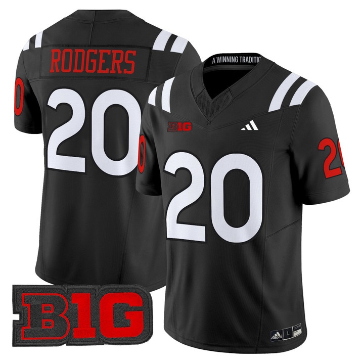 Men's Nebraska Cornhuskers 2026 Vapor Limited Jersey BLACK #20 JOHNNY RODGERS