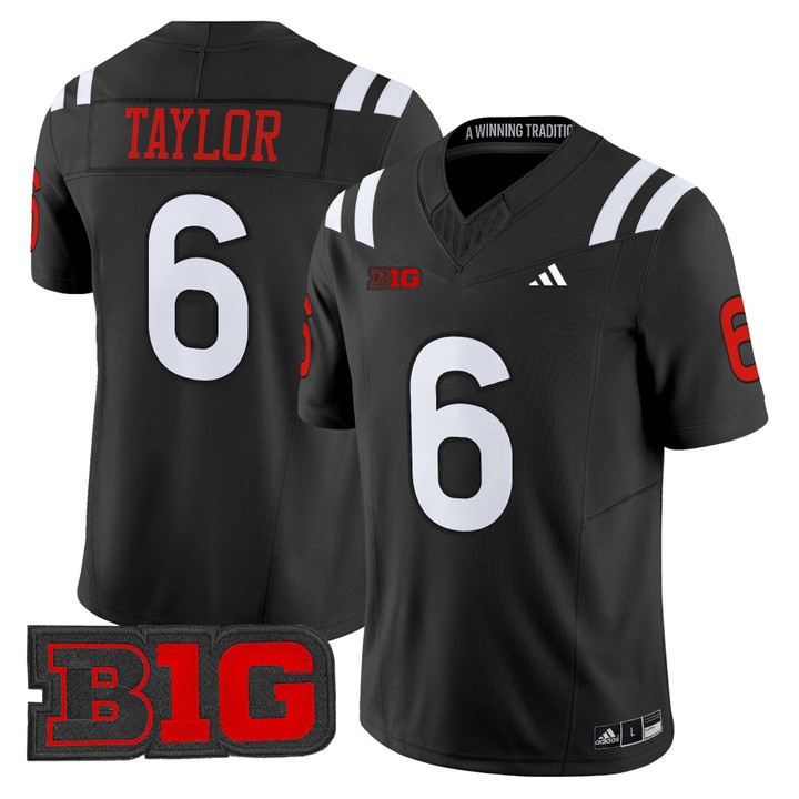 Men's Nebraska Cornhuskers 2026 Vapor Limited Jersey BLACK #6 TRAE TAYLOR