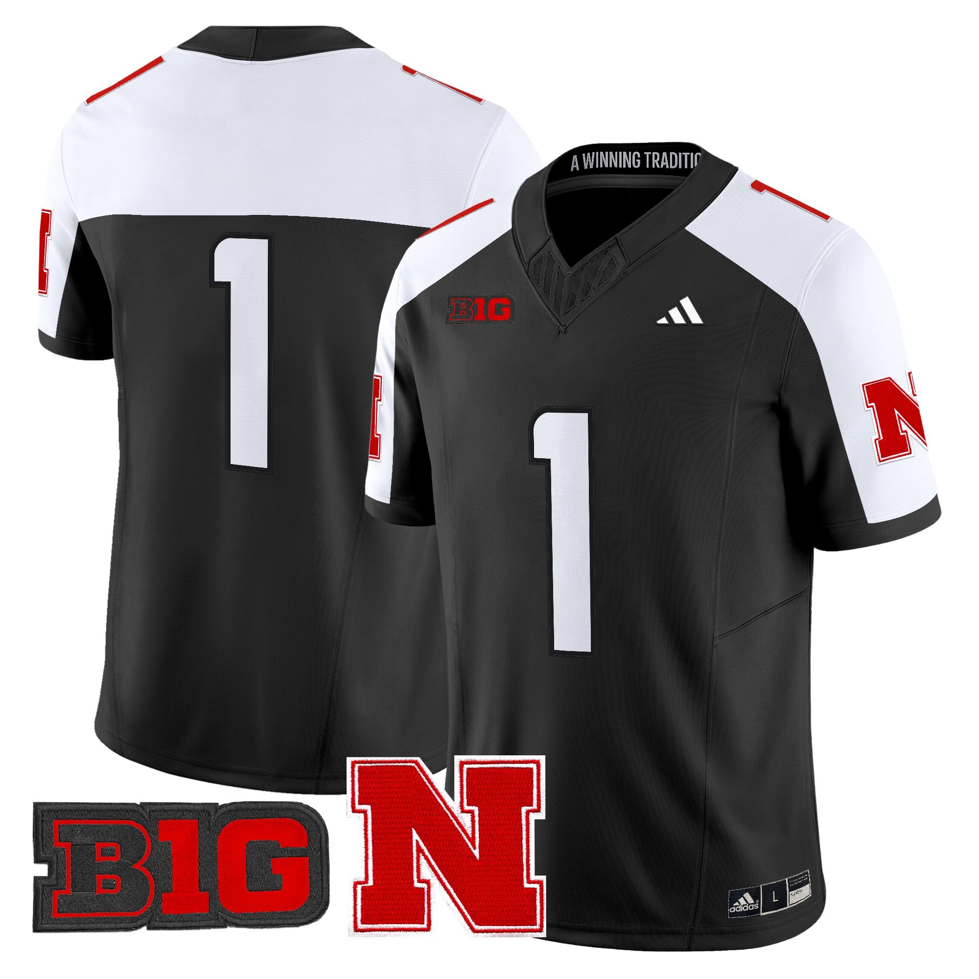 Men's Nebraska Cornhuskers 2026 Vapor Limited Jersey BLACK2 #1